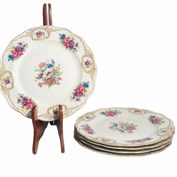 5 Vintage Royal Bayreuth Bavaria China Plates - Picture 1 of 6
